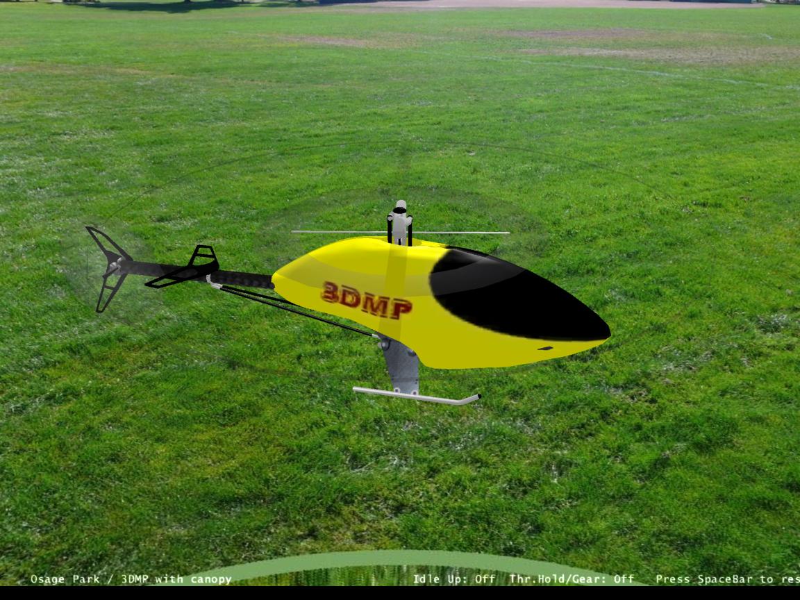 3DMP with canopy RC helicopter model for Absolute RC Simulator