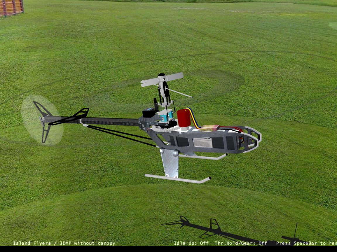 3DMP without Canopy RC helicopter model for Absolute RC Simulator