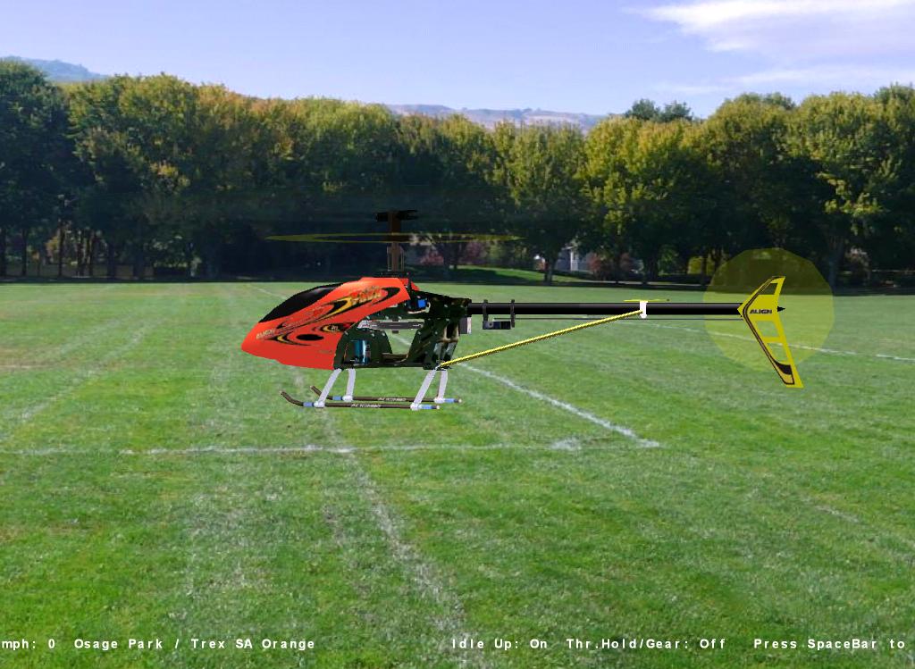 Trex SA Orange RC helicopter model for Absolute RC Simulator