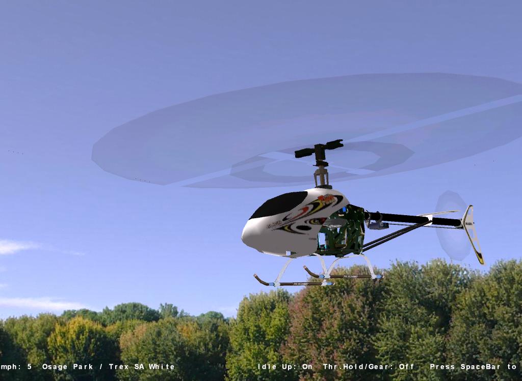 Trex SA White RC helicopter model for Absolute RC Simulator