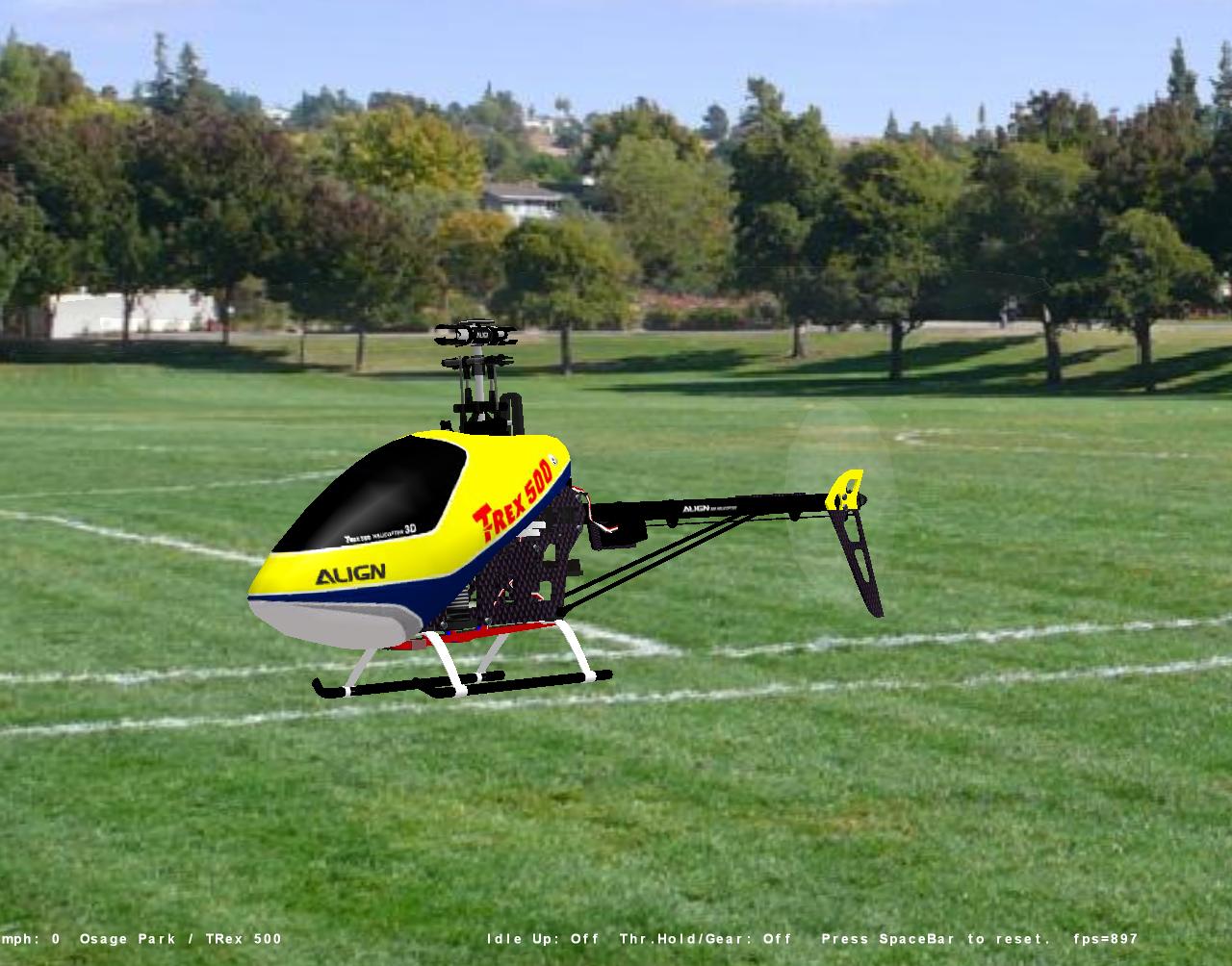 TRex 500 RC helicopter model for Absolute RC Simulator