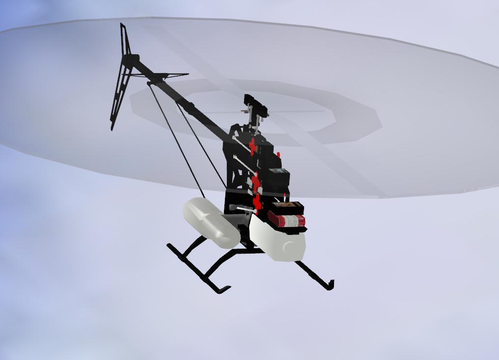 Fury No Canopy RC helicopter model for Absolute RC Simulator