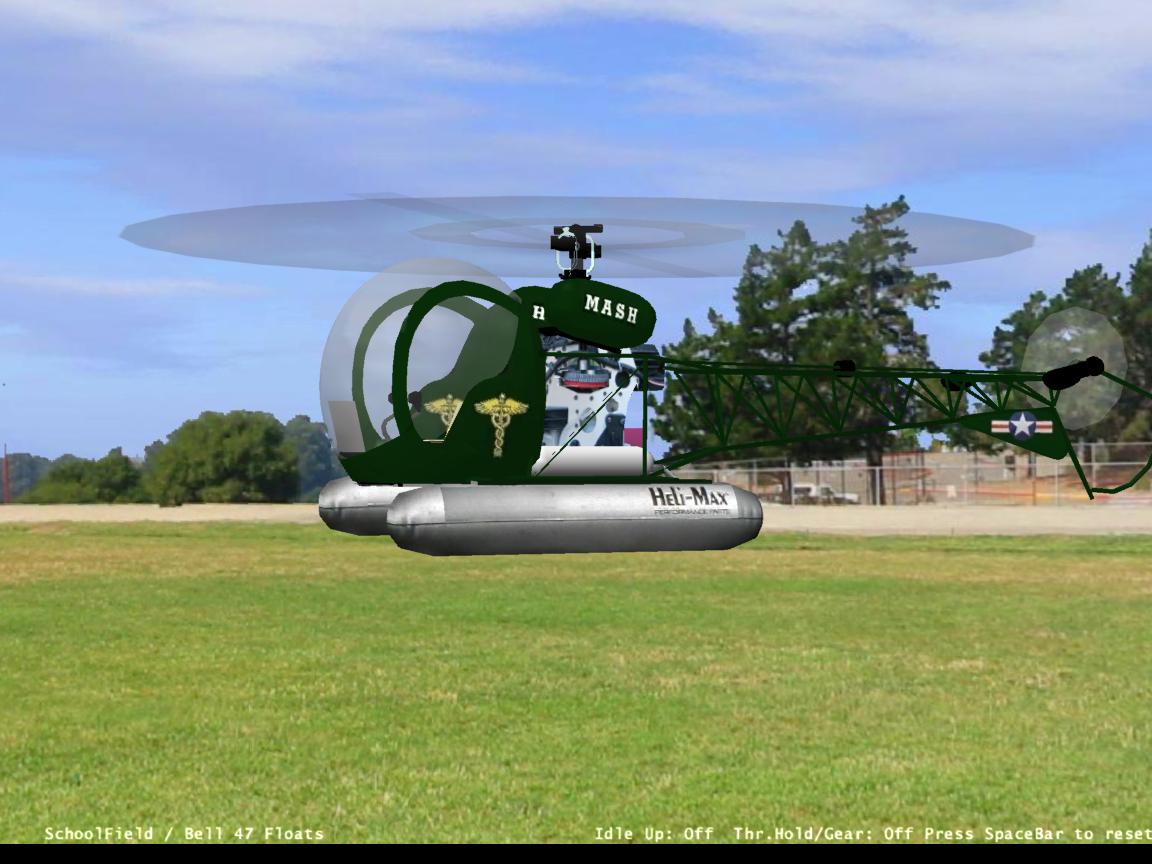 Bell 47 Floats RC helicopter model for Absolute RC Simulator