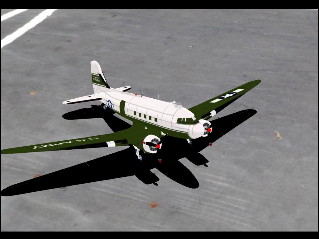 Douglas C-47 Army RC plane model for Absolute RC Simulator