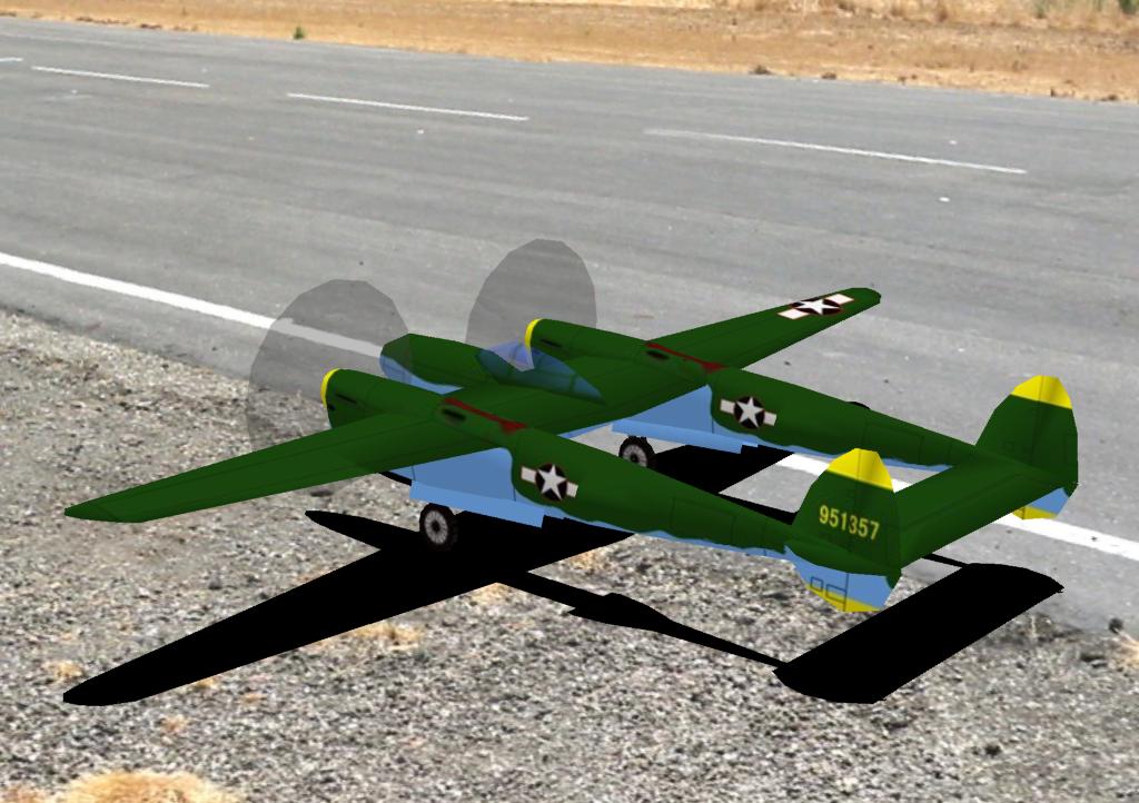 P38J RC plane model for Absolute RC Simulator