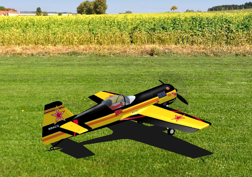 SU-26 Black RC plane model for Absolute RC Simulator
