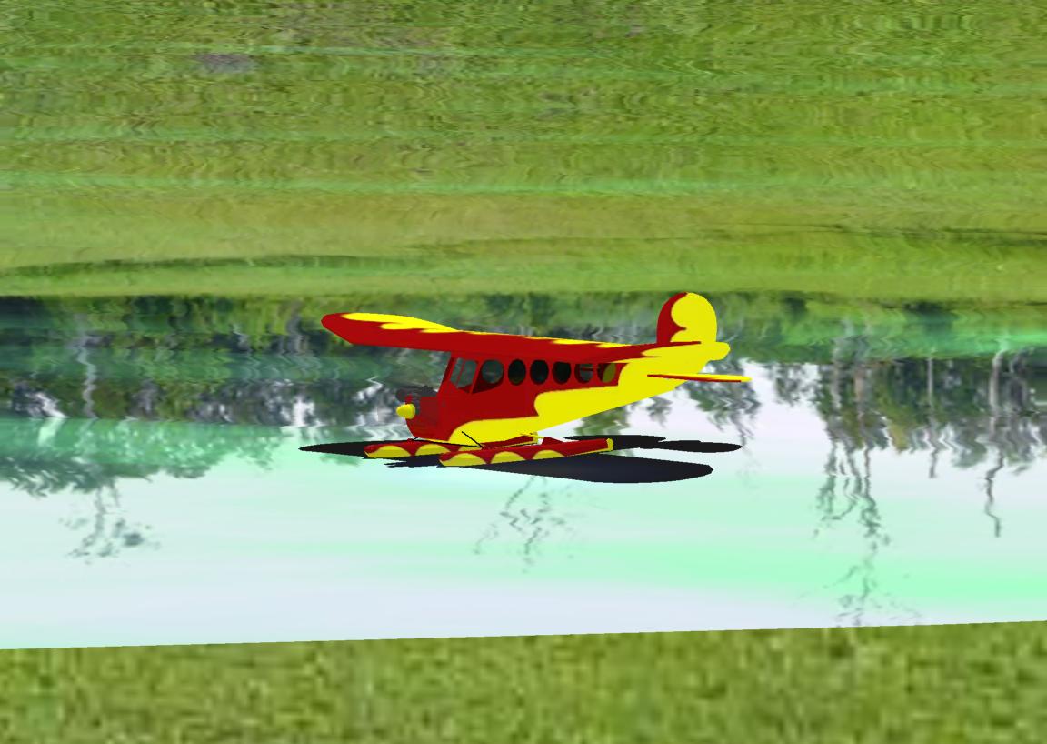 LazyBee with floats RC plane model for Absolute RC Simulator