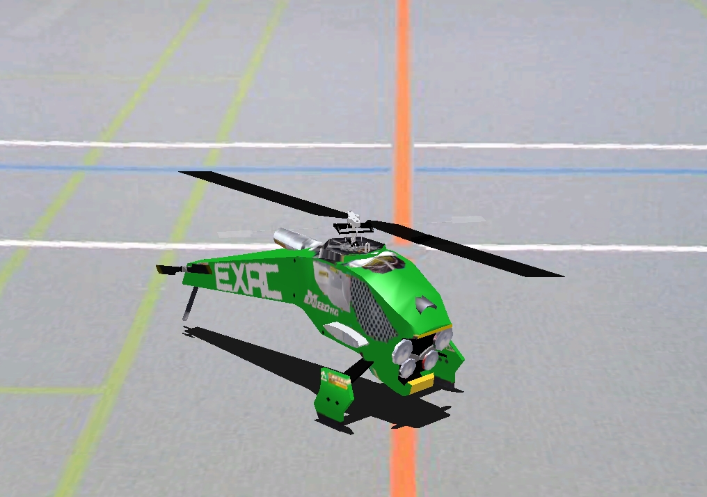 MC Exceed RC Roboheli Green RC plane model for Absolute RC Simulator