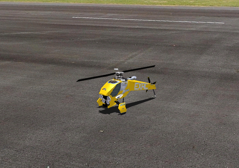 MC Exceed RC Roboheli Yellow RC plane model for Absolute RC Simulator