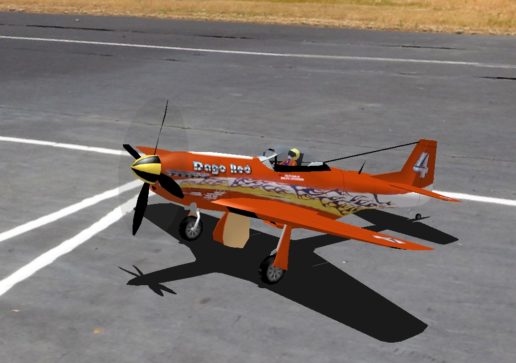 MC P 51-Dago Red R RC plane model for Absolute RC Simulator
